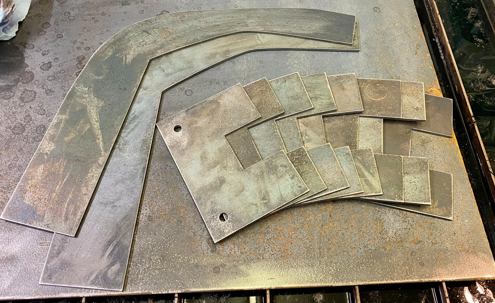 Custom truck body brackets cut and ready to install