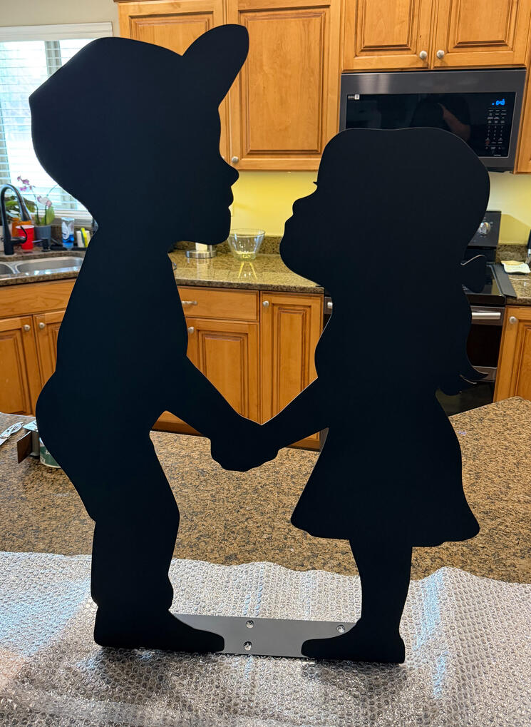Custom yard sign capturing young love Custom yard sign capturing young love