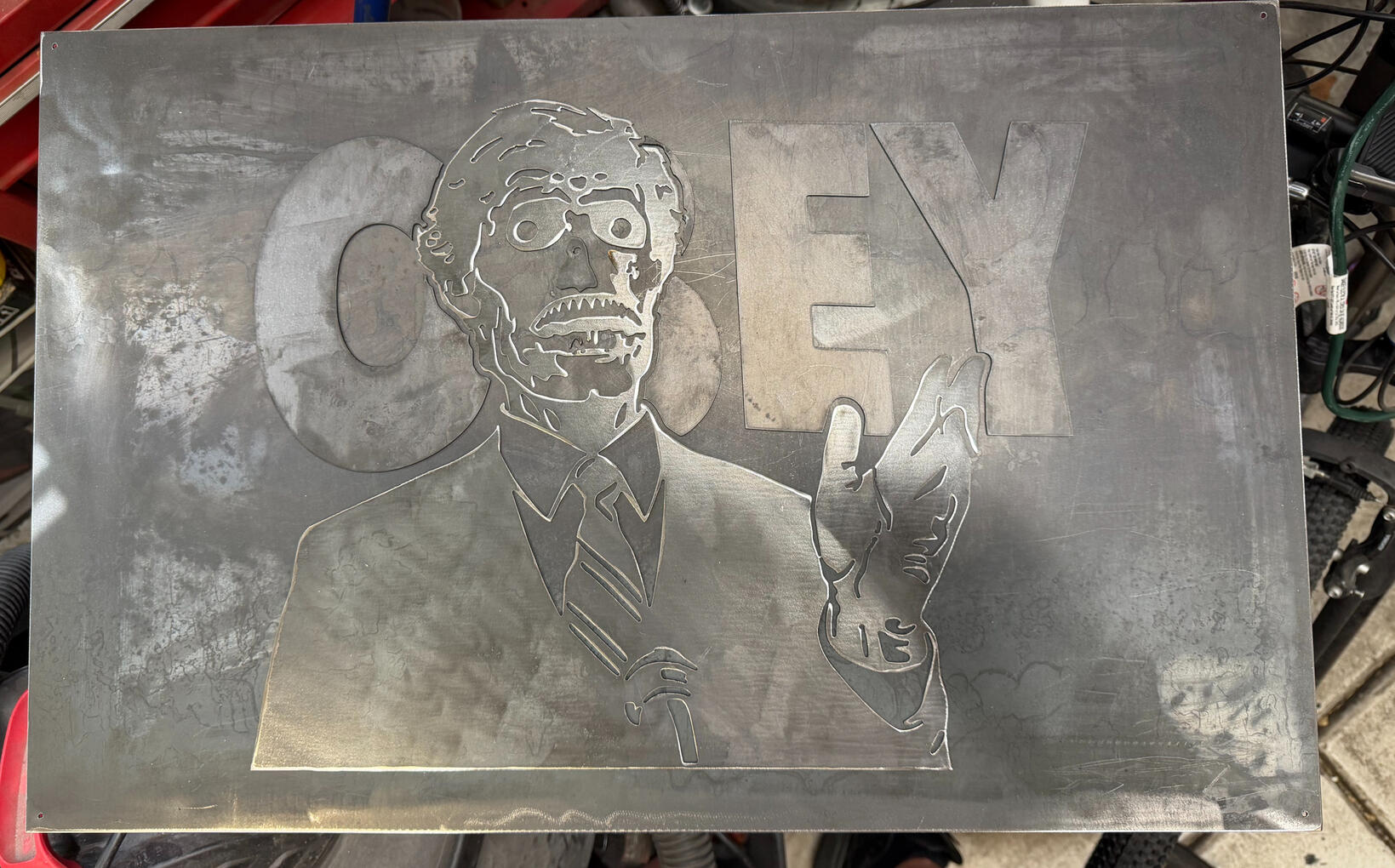 OBEY! Initial stages of 'They Live" movie fan sign
