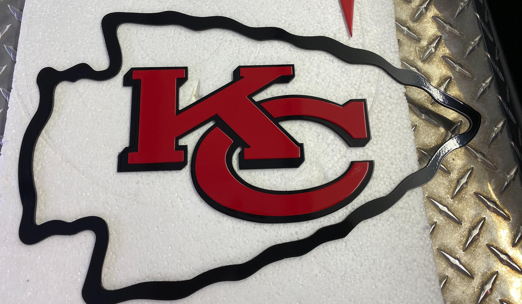 Parts for Kansas City Chiefs custom arrowhead fan art sign - double layered Parts for Kansas City Chiefs custom arrowhead fan art sign - double layered