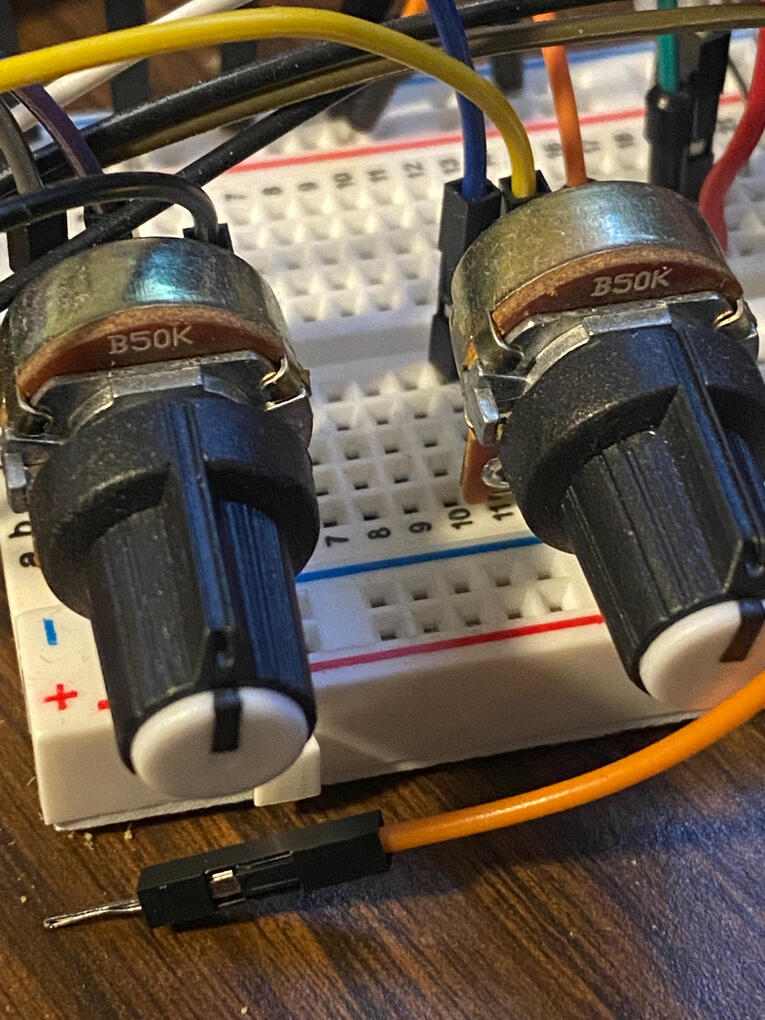 Potentiometers for fog machine controller prototype